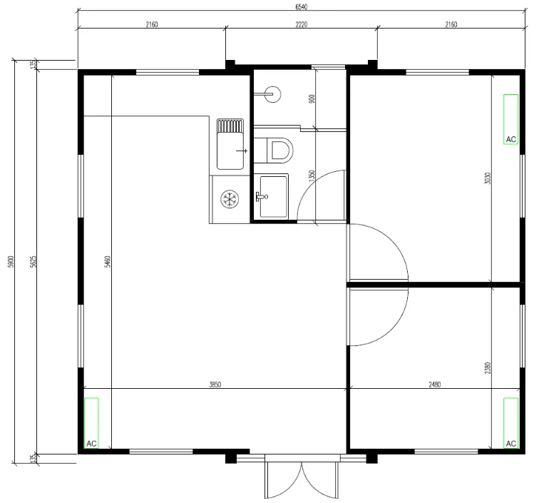 Model 37m² — půdorys dispozice