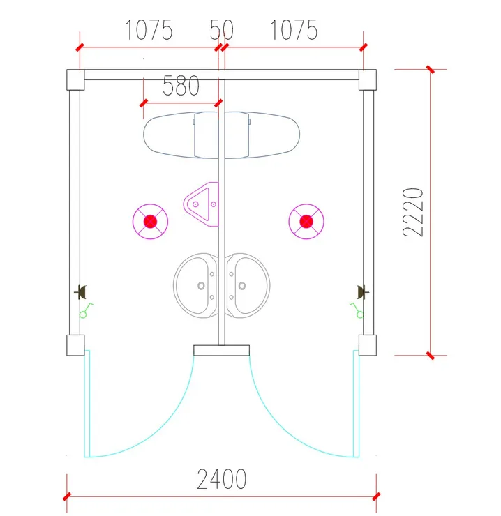 Comfort 10FT — půdorys dispozice (2 samostatné WC)