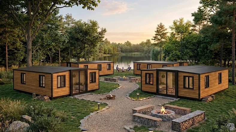 Glamping resort — modulární ubytování u vody
